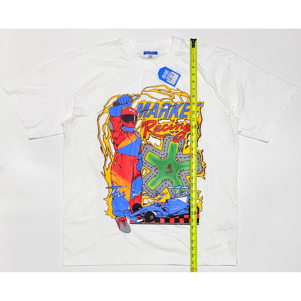 Market Racing The Winning Team Graphic T-Shirt White XL New Streetwear Formula 1